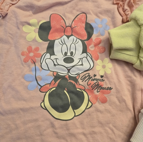 Bundle Of 2 Disney Minnie Mouse Kids Shirts - Pink and Yellow 18 Months - Picture 6 of 6